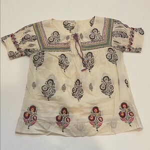 Sundance Bohemian Embroidered Top with Paisley Design